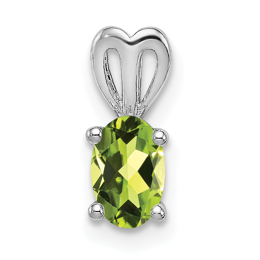 Sterling Silver Rhodium-plated Peridot Pendant Main image