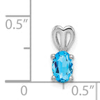 Sterling Silver Rhodium-Plated Blue Topaz Pendant with Polished Finish