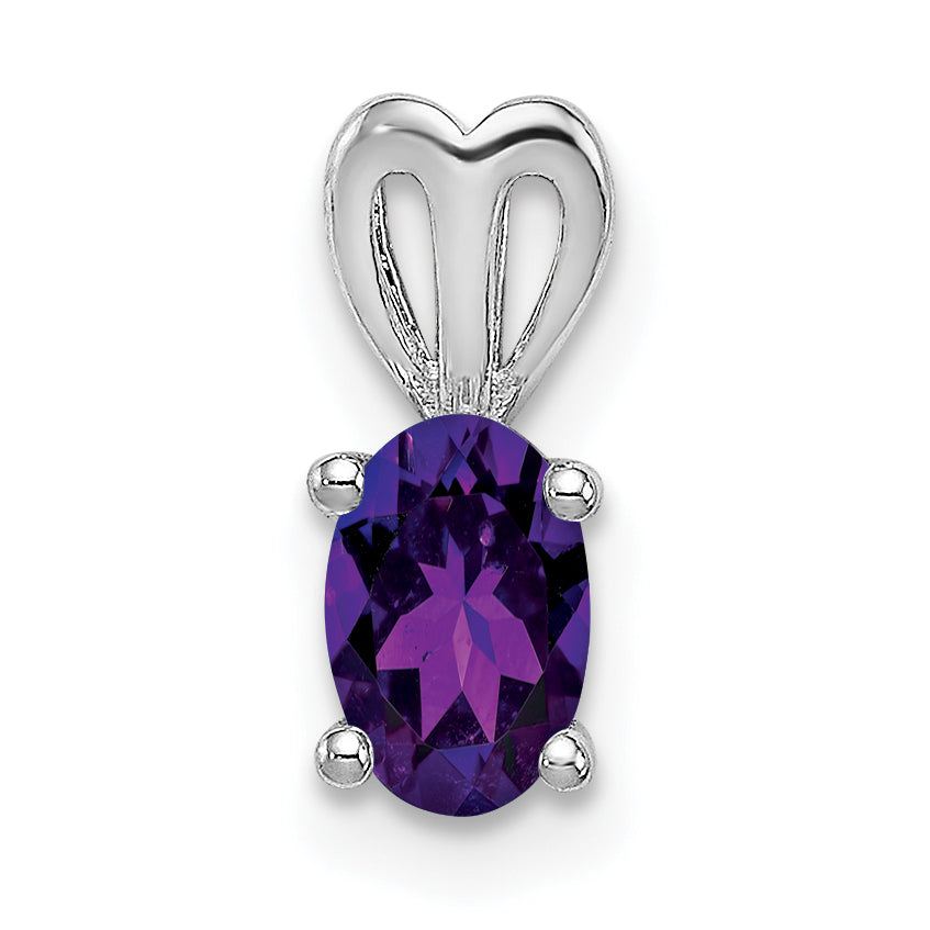 Sterling Silver Rhodium-plated Amethyst Pendant Main image