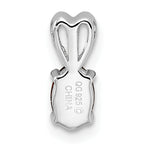 Sterling Silver Rhodium-Plated Garnet Pendant, Oval Prong Set, January Birthstone