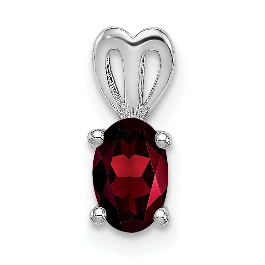 Sterling Silver Rhodium-plated Garnet Pendant Main image