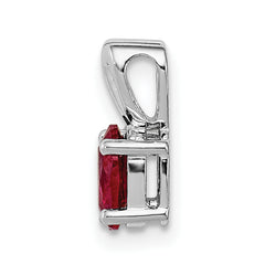 Sterling Silver Rhodium-plated Created Ruby Pendant