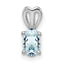 Sterling Silver Rhodium-plated Aquamarine Pendant