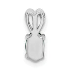 Sterling Silver Rhodium-Plated Emerald Pendant with Polished Finish  May Birthstone
