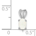 Sterling Silver Rhodium-Plated Opal Pendant with Polished Finish Elegant Design