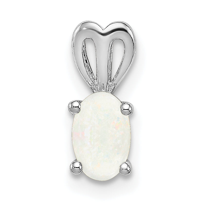 Sterling Silver Rhodium-plated Created Opal Pendant Main image