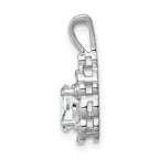 Sterling Silver Rhodium-Plated White Topaz & Diamond Pendant  Elegant April Birthstone Design