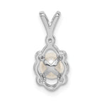 Sterling Silver Rhodium-Plated Pearl & Diamond Pendant  Elegant June Birthstone Design