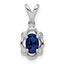 Sterling Silver Rhodium-plated Created Sapphire & Diam. Pendant