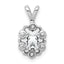 Sterling Silver Rhodium-plated White Topaz & Diam. Pendant