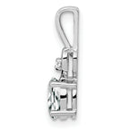 Sterling Silver 925 Rhodium-Plated White Topaz & Diamond Pendant, Polished Finish.