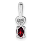 Sterling Silver Rhodium-Plated Ruby and Diamond Pendant  Elegant July Birthstone Design
