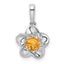 Sterling Silver Rhodium-plated Floral Citrine Pendant