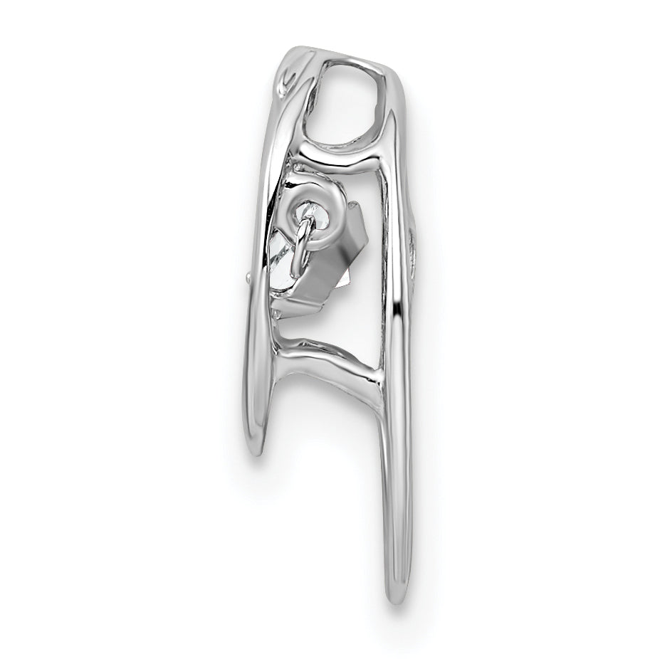 Sterling Silver Rhodium-Plated CZ Birthstone Pendant  Polished, April