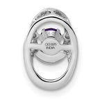 Sterling Silver 925 Amethyst Birthstone Pendant with Polished Rhodium Finish