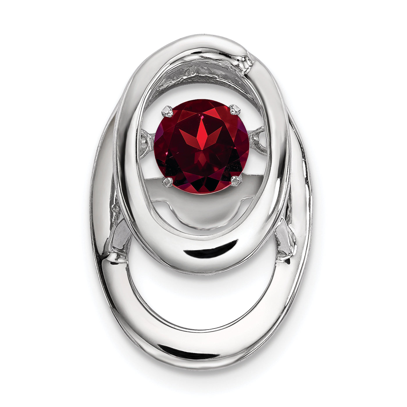 Sterling Silver Rhodium Garnet Birthstone Vibrant Chain Slide Main image