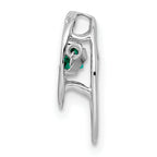 Sterling Silver Rhodium 925 Emerald Birthstone Pendant with Polished Finish
