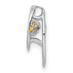 925 Sterling Silver Rhodium Citrine Birthstone Pendant with Polished Finish