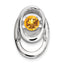Sterling Silver Rhodium Citrine Birthstone Vibrant Chain Slide