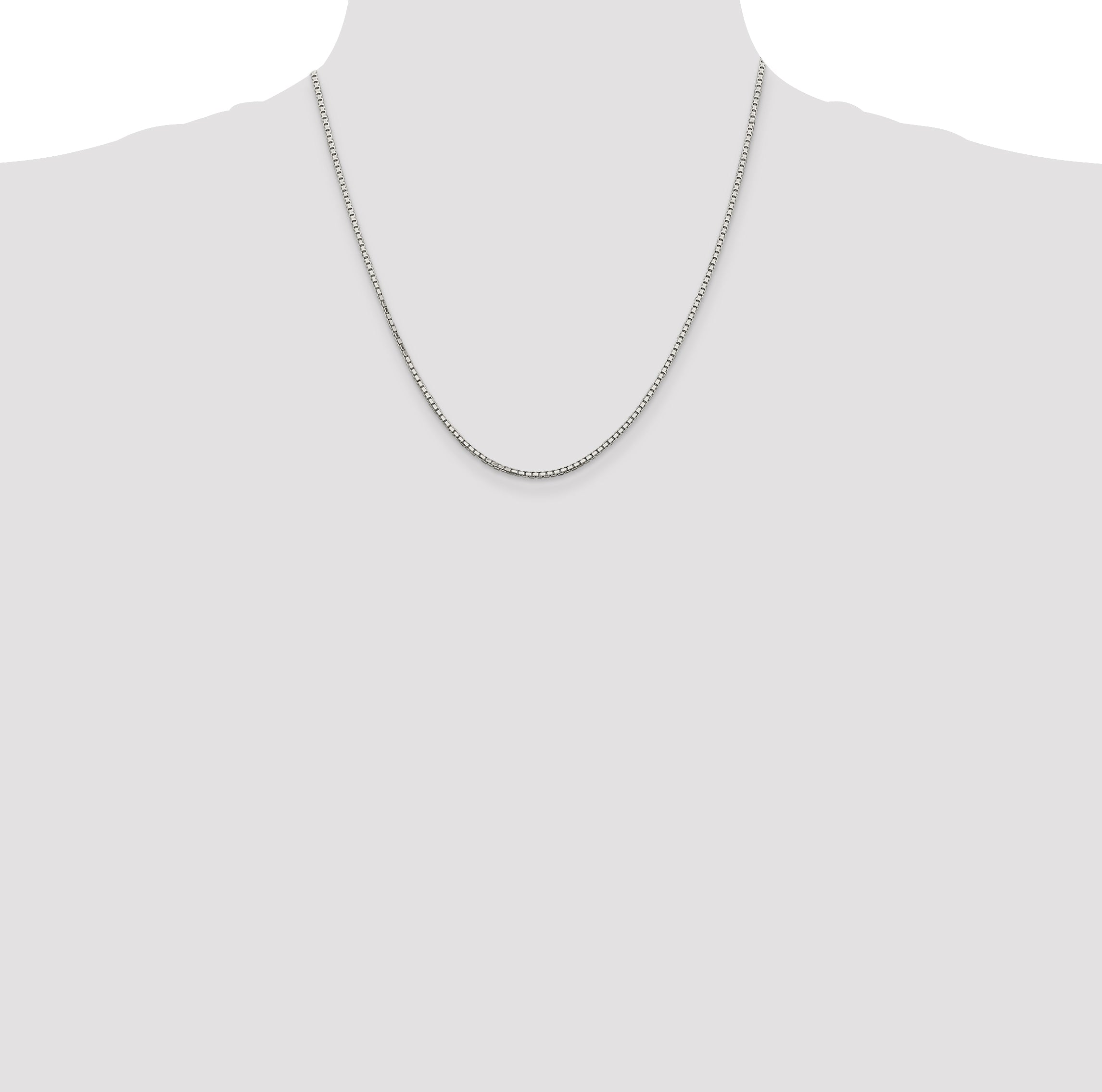 Sophia Jewelers 925 Sterling Silver Polished Diamond-Cut Box Chain Necklace