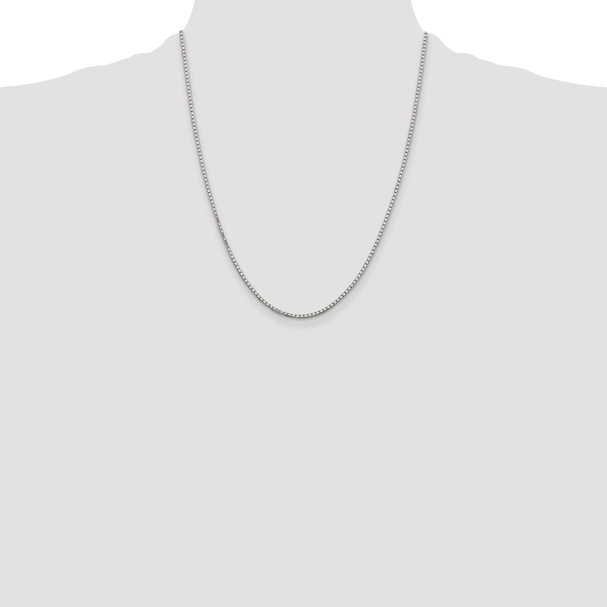 Sophia Jewelers 925 Sterling Silver Polished Diamond-Cut Box Chain Necklace