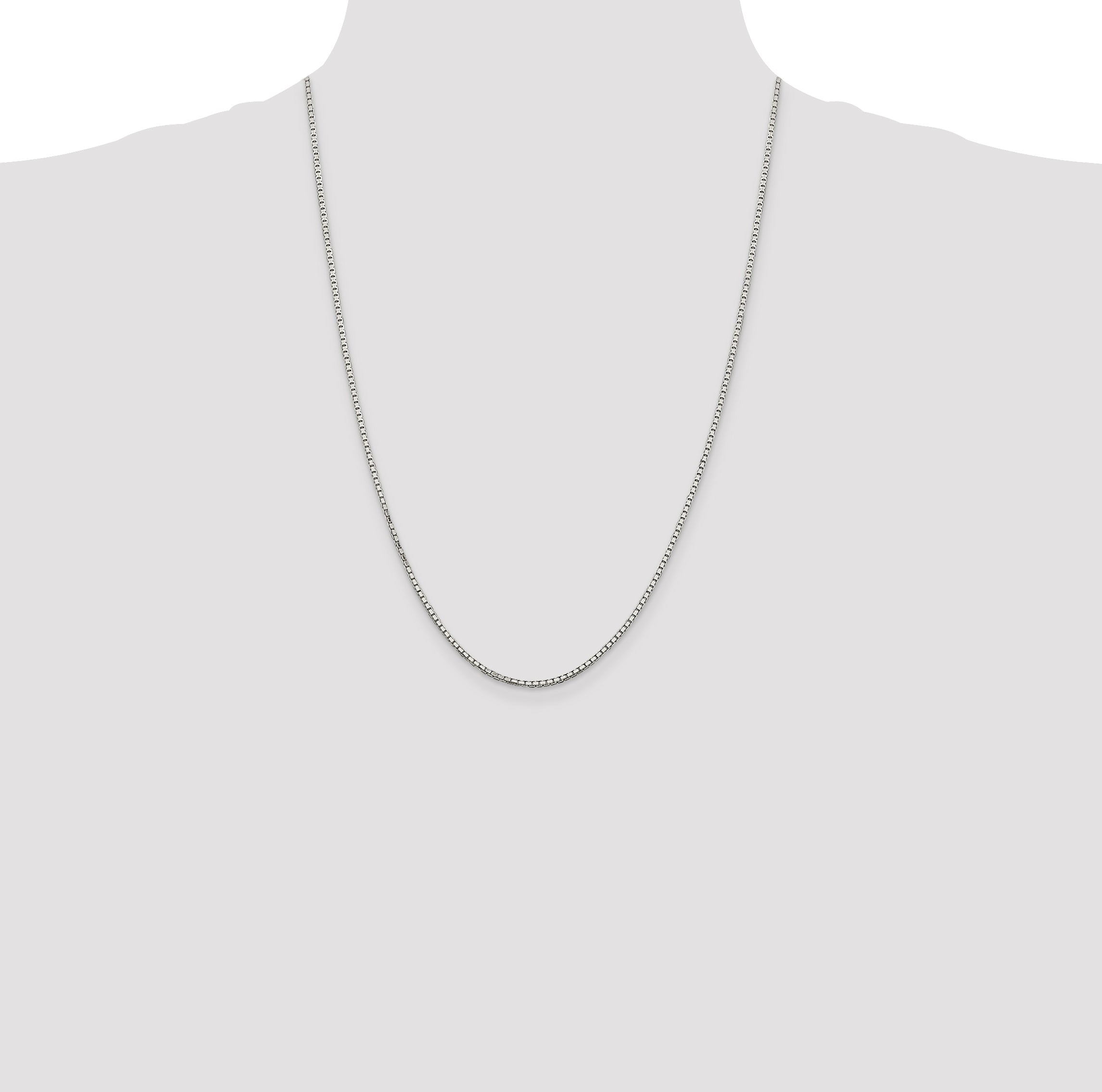 Sophia Jewelers 925 Sterling Silver Polished Diamond-Cut Box Chain Necklace
