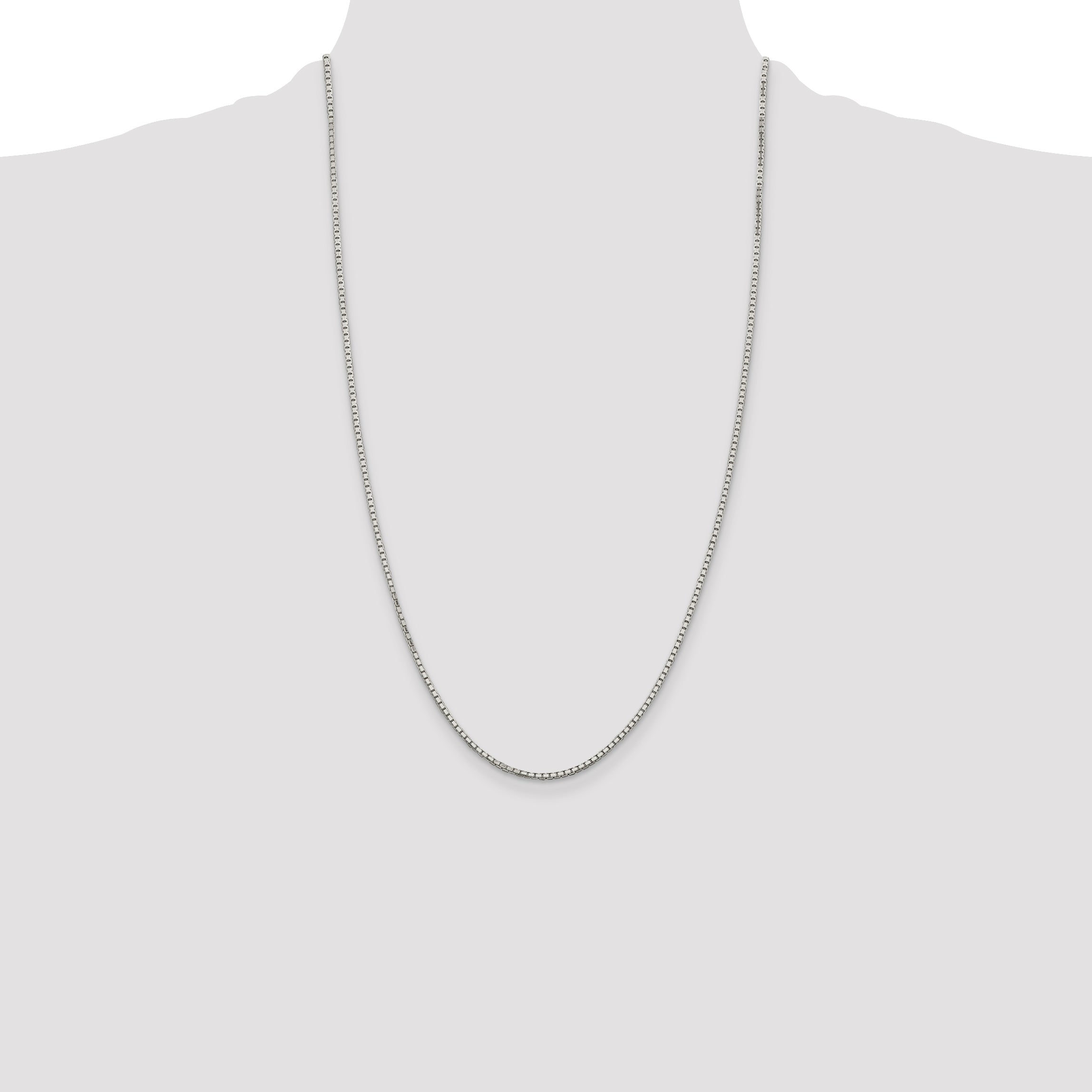 Sophia Jewelers 925 Sterling Silver Polished Diamond-Cut Box Chain Necklace