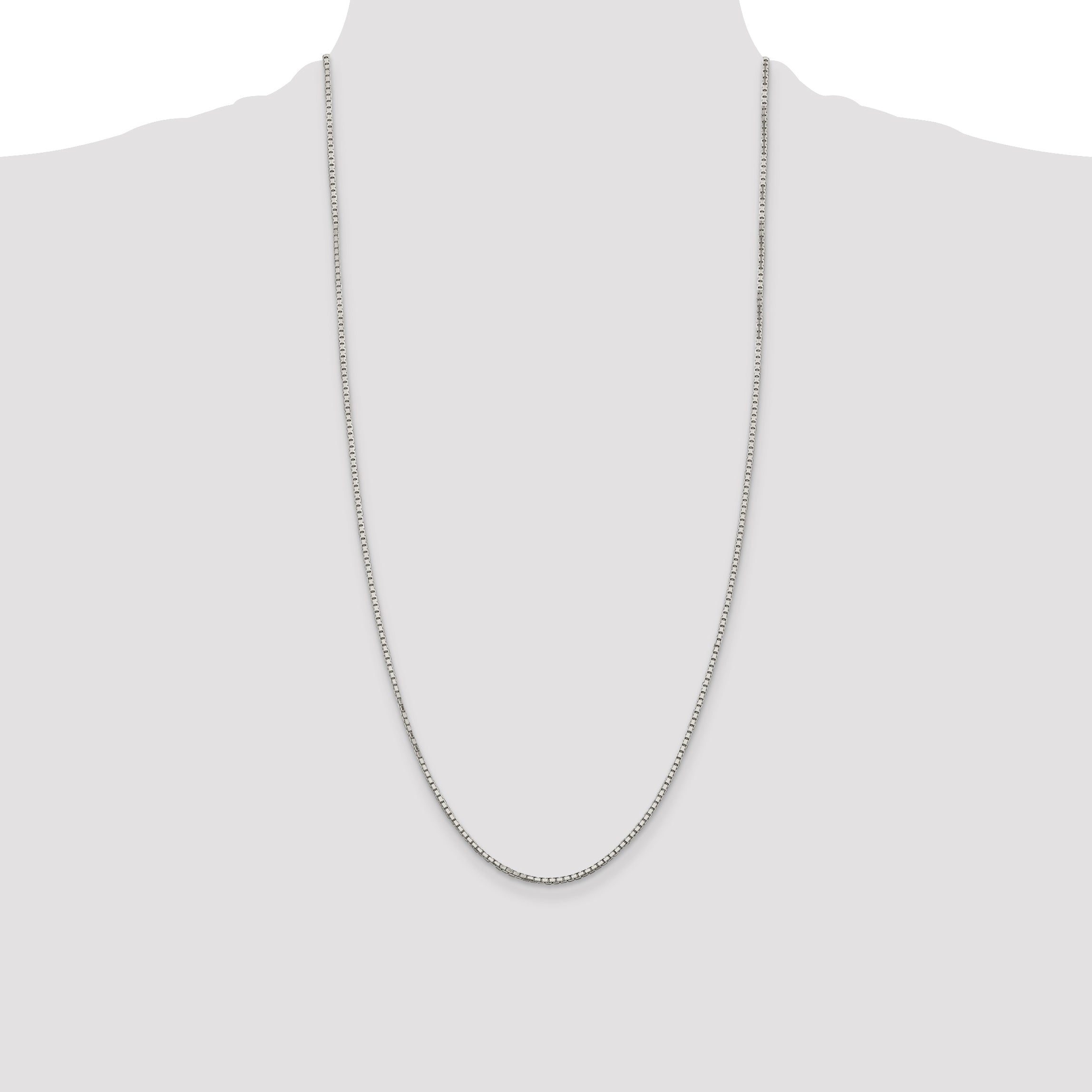 Sophia Jewelers 925 Sterling Silver Polished Diamond-Cut Box Chain Necklace