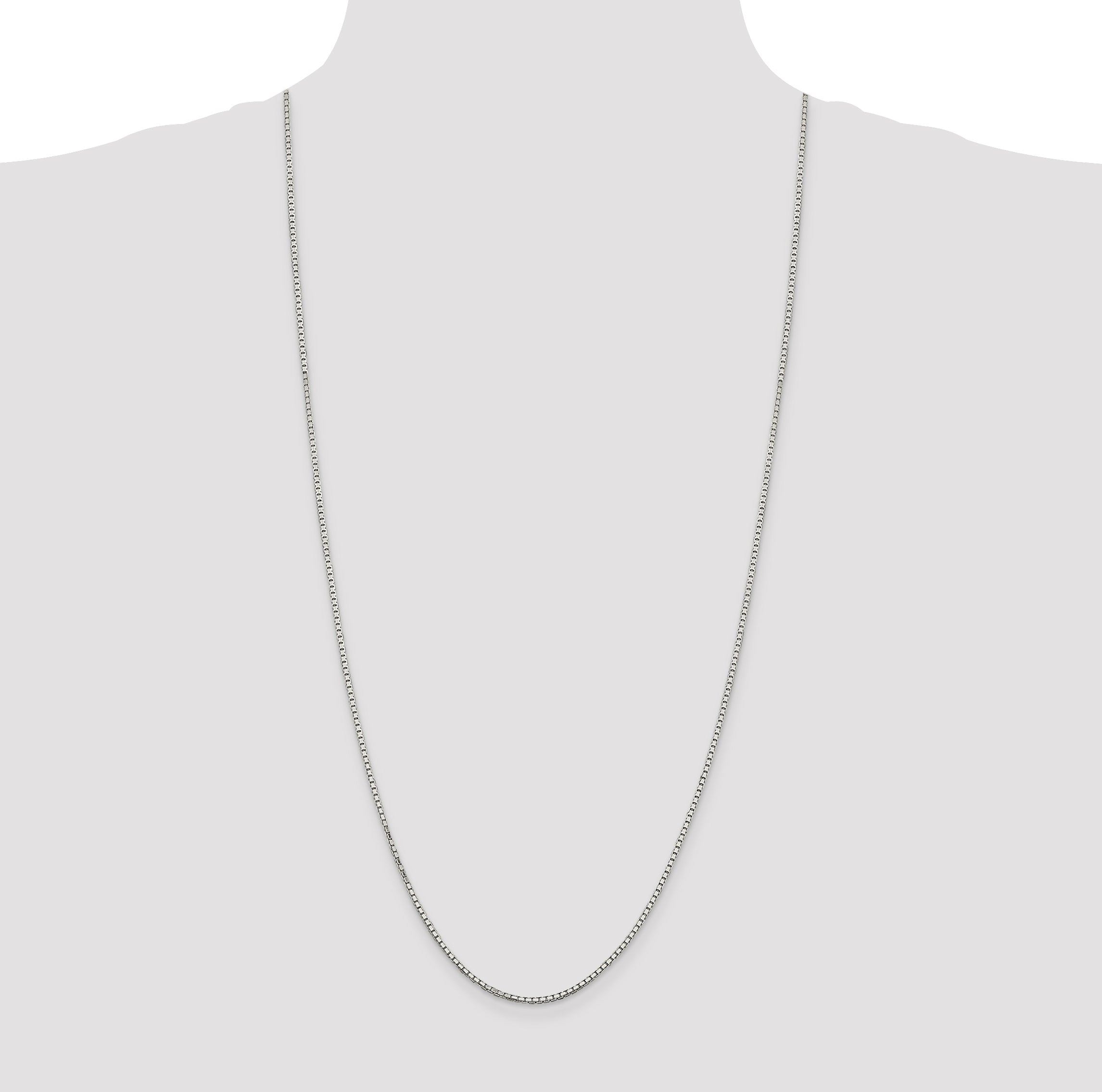 Sophia Jewelers 925 Sterling Silver Polished Diamond-Cut Box Chain Necklace