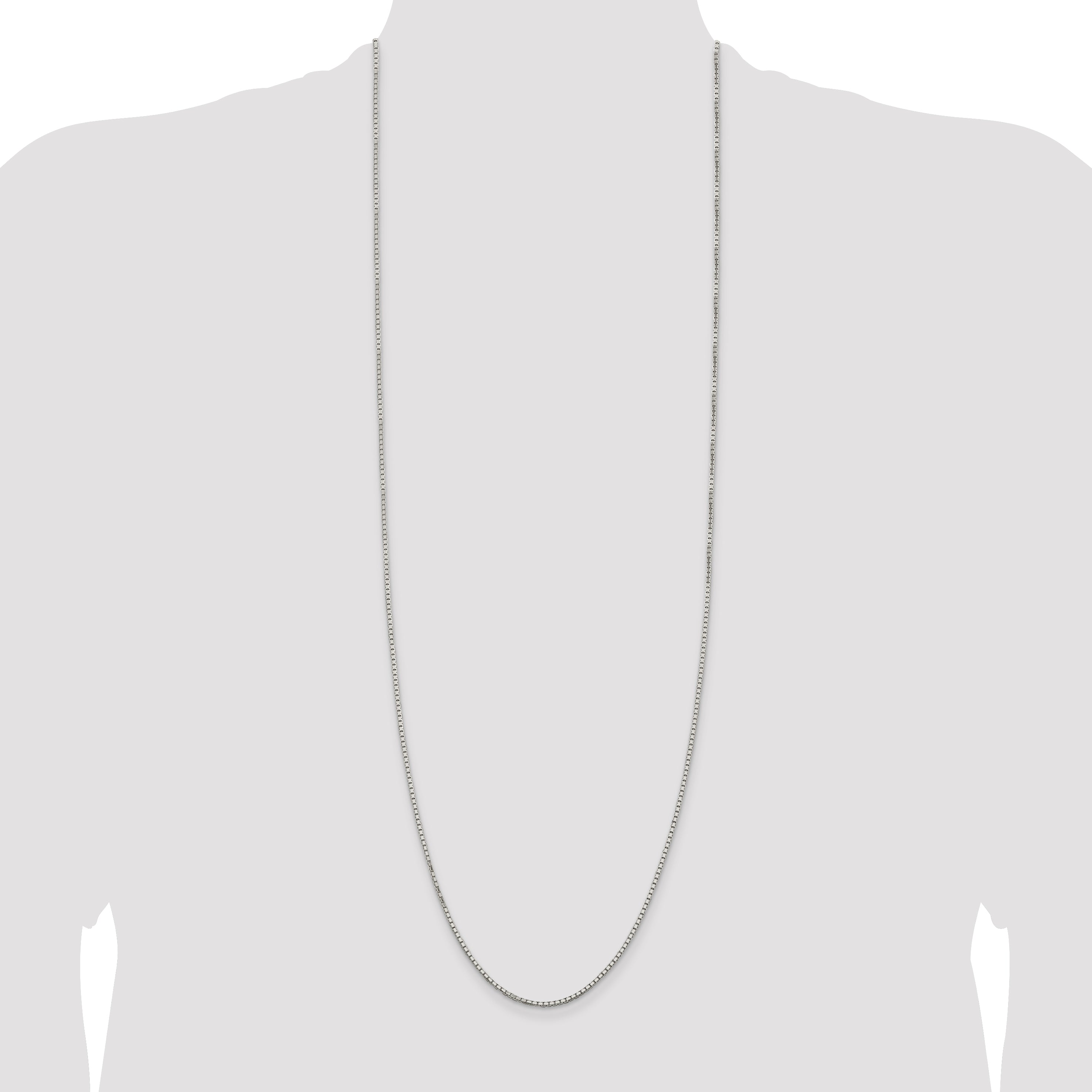 Sophia Jewelers 925 Sterling Silver Polished Diamond-Cut Box Chain Necklace