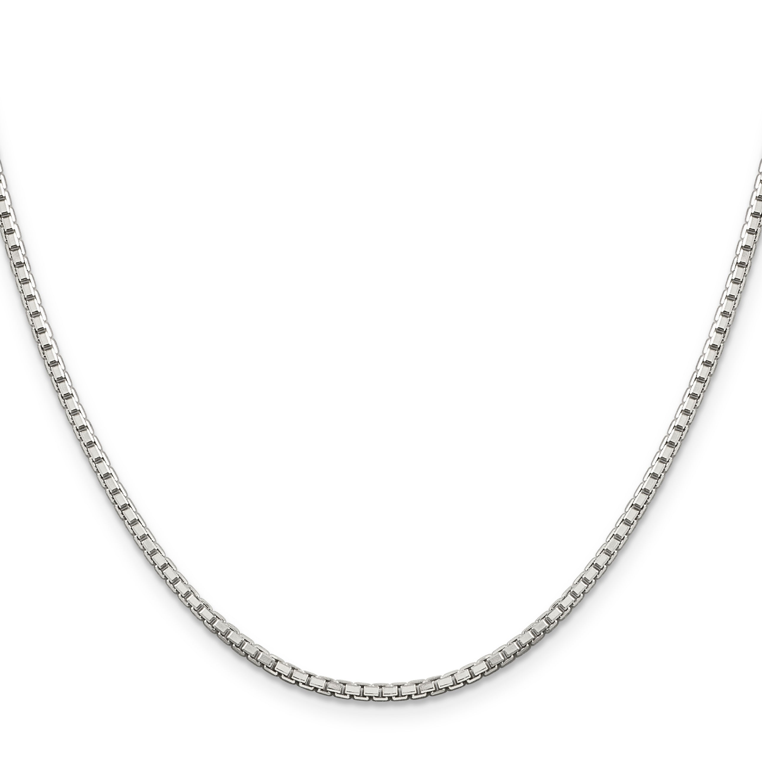 Sophia Jewelers Sterling Silver 925 Diamond-Cut Box Chain Necklace 16
