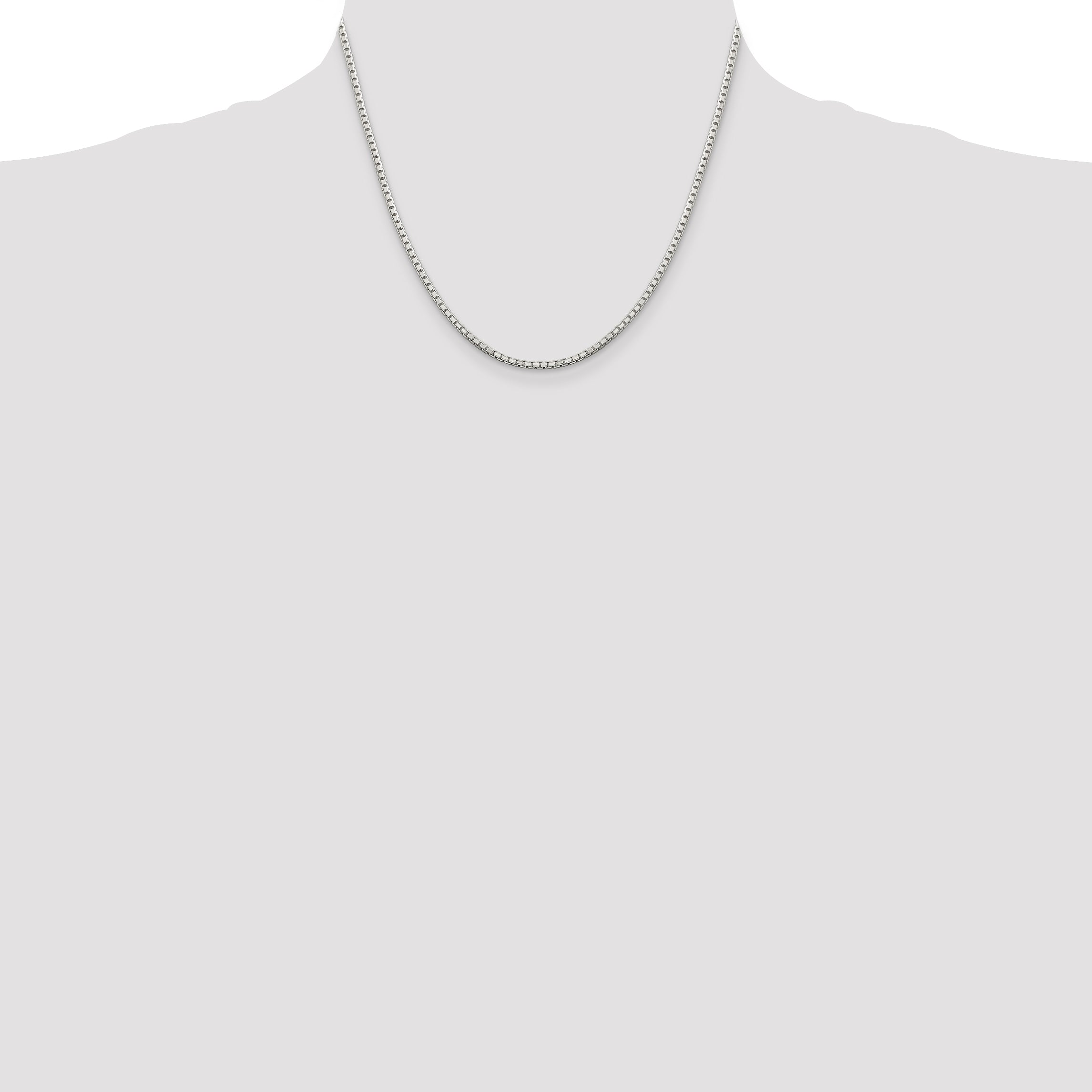 Sophia Jewelers Sterling Silver 925 Diamond-Cut Box Chain Necklace 16