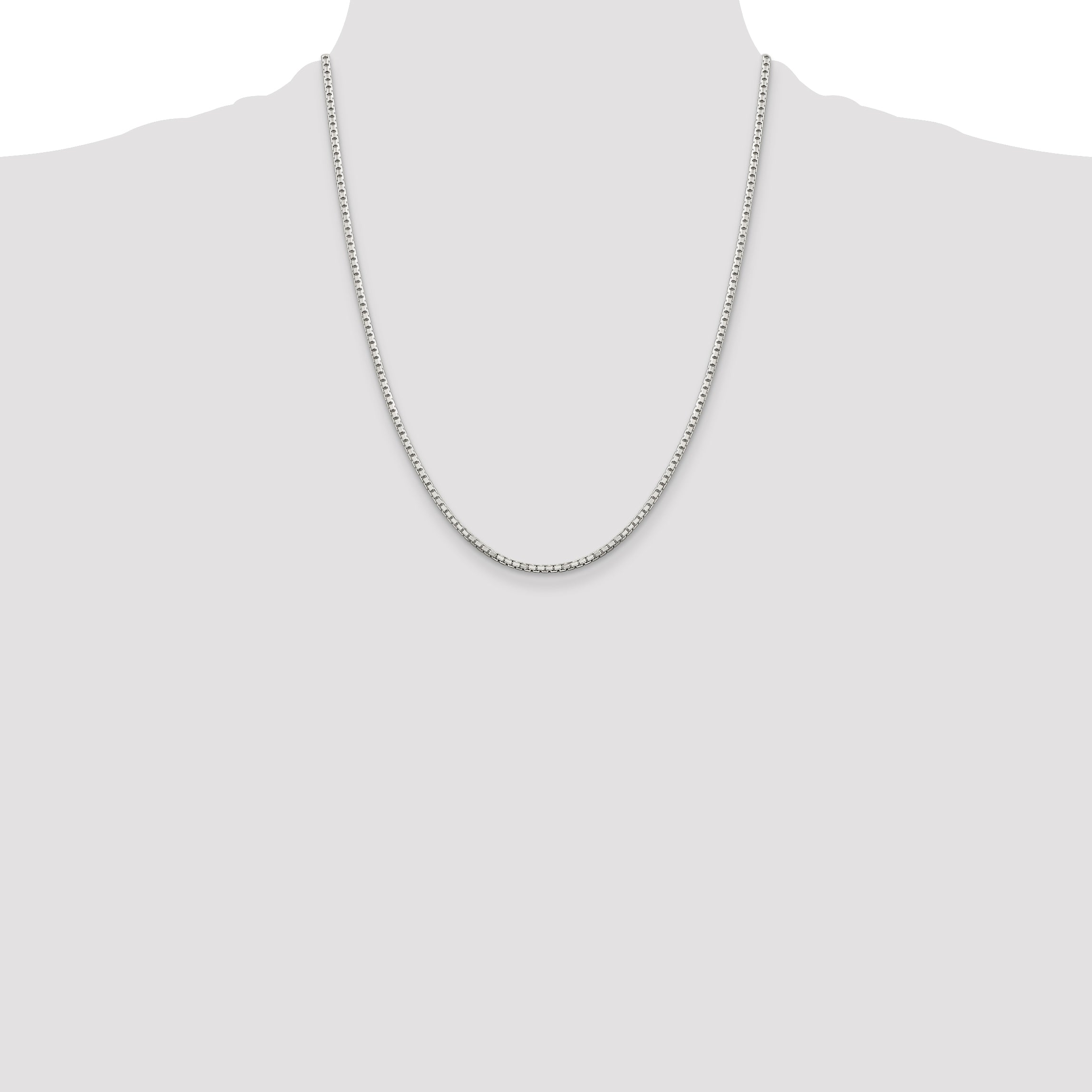 Sophia Jewelers Sterling Silver 925 Diamond-Cut Box Chain Necklace 16