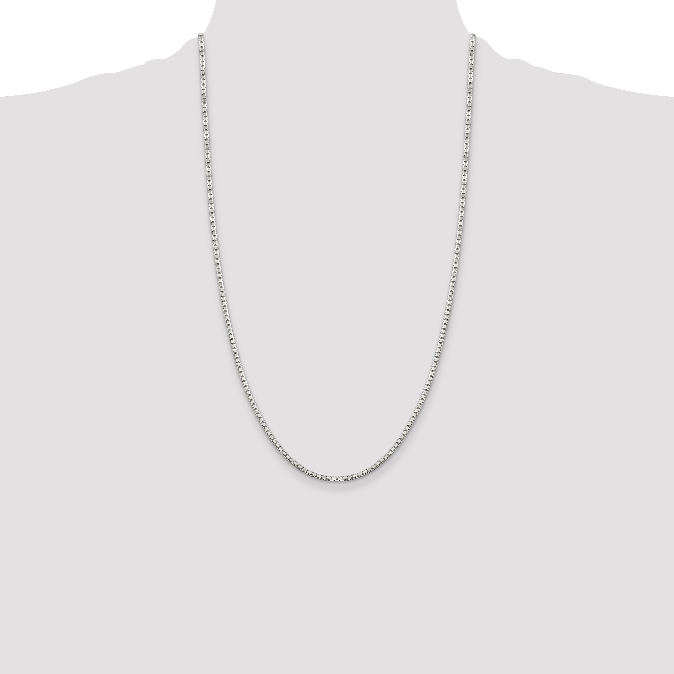 Sophia Jewelers Sterling Silver 925 Diamond-Cut Box Chain Necklace 16