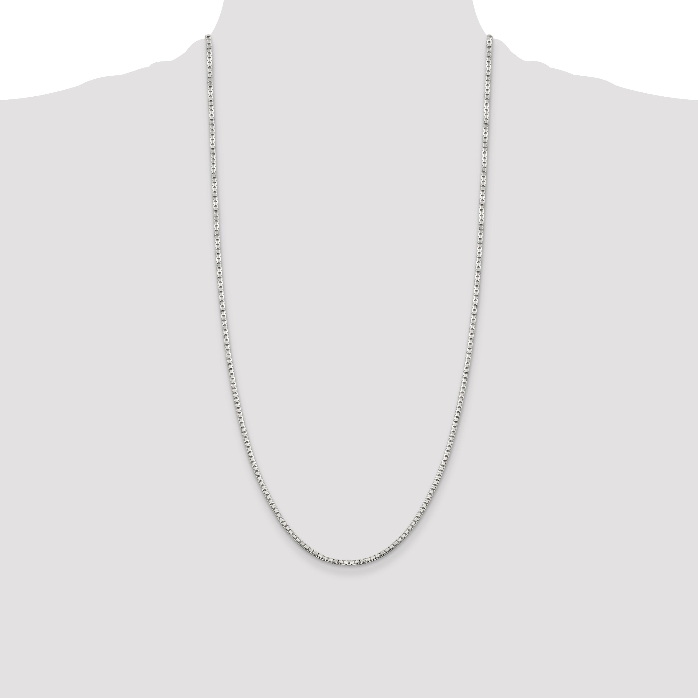 Sophia Jewelers Sterling Silver 925 Diamond-Cut Box Chain Necklace 16