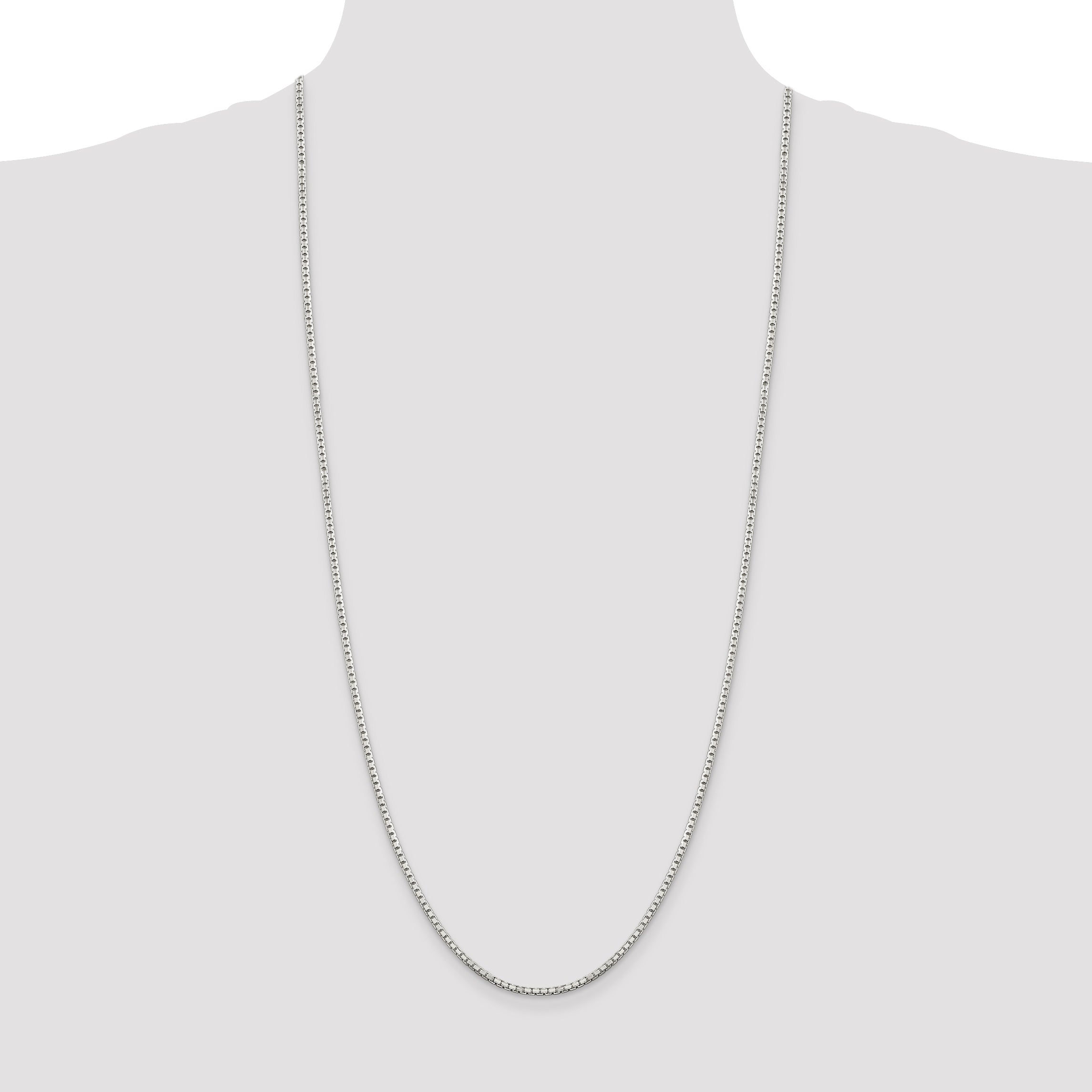 Sophia Jewelers Sterling Silver 925 Diamond-Cut Box Chain Necklace 16