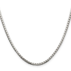 Sterling Silver 925 Women's Polished Diamond-Cut Box Chain Necklace 16