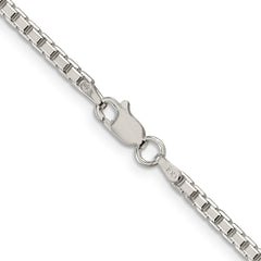 Sterling Silver 925 Women's Polished Diamond-Cut Box Chain Necklace 16