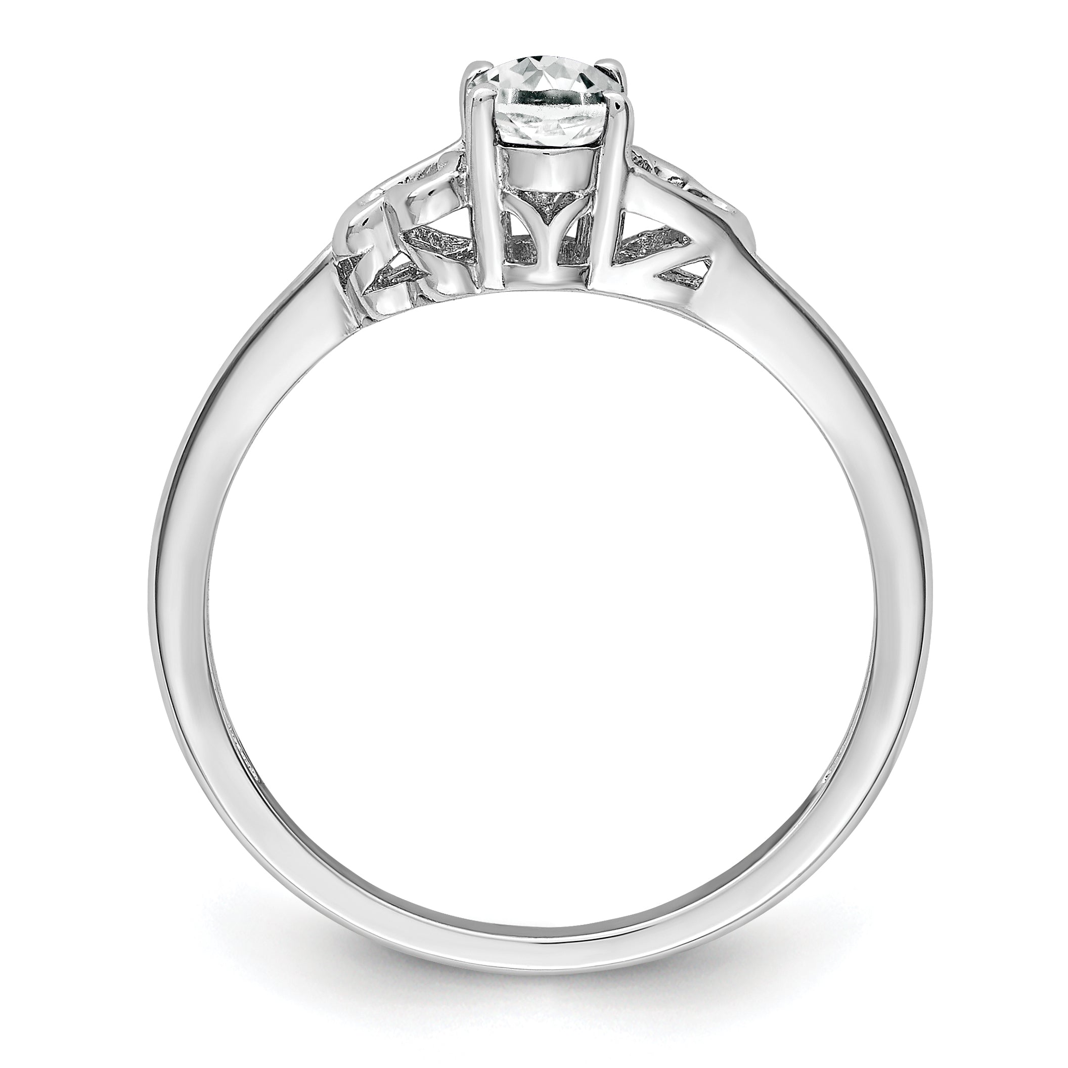 Sterling Silver Rhodium-plated White Topaz Ring Secondary image