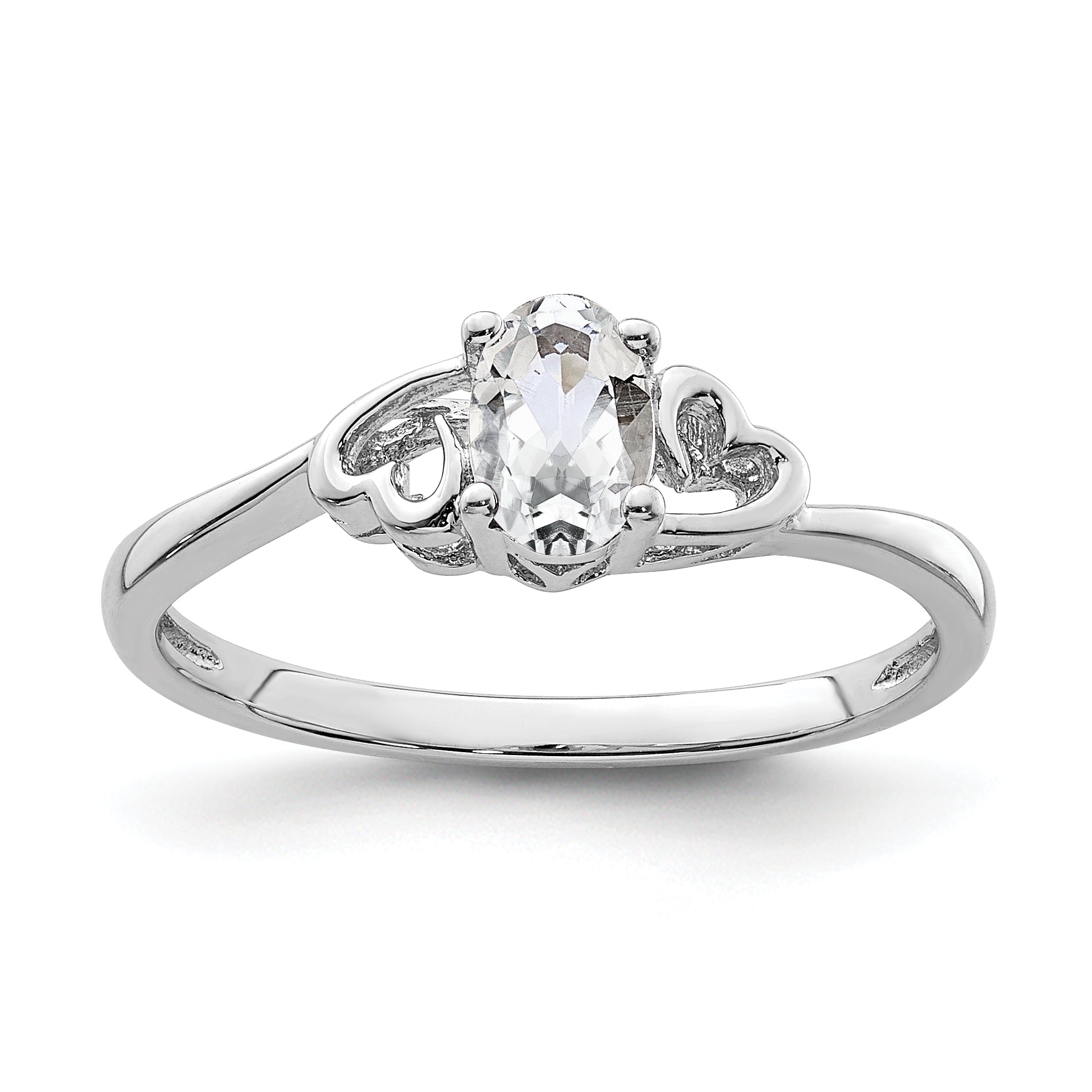 Sterling Silver Rhodium-plated White Topaz Ring Main image