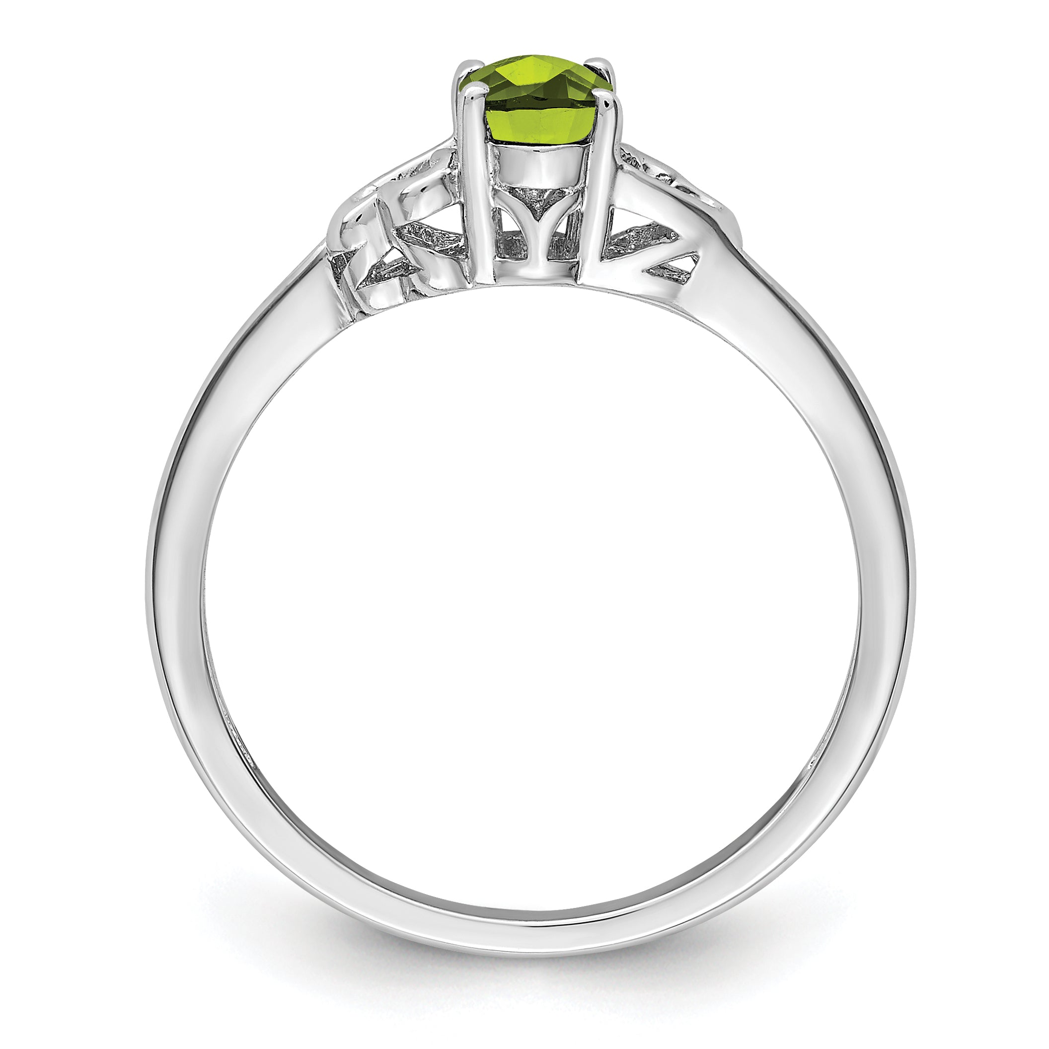 Sterling Silver Rhodium-plated Peridot Ring Secondary image