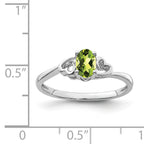 Sterling Silver Rhodium-plated Peridot Ring