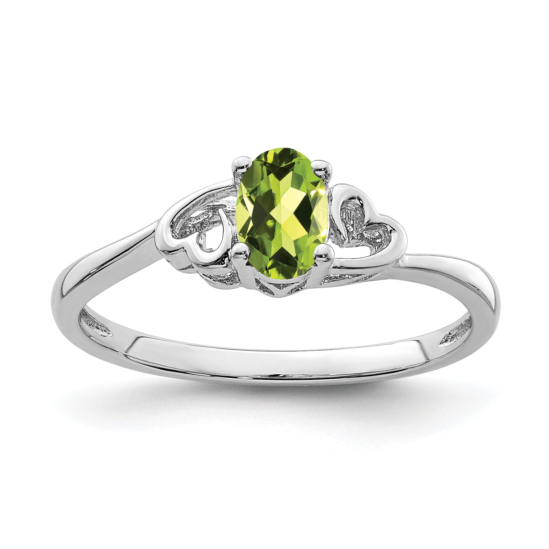 Sterling Silver Rhodium-plated Peridot Ring Main image