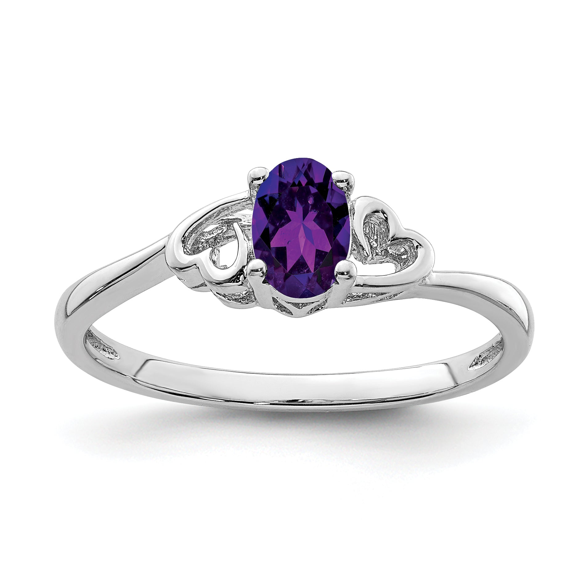 Sterling Silver Rhodium-plated Amethyst Ring Main image