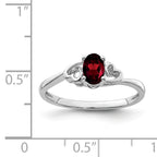 Sterling Silver Rhodium-plated Garnet Ring