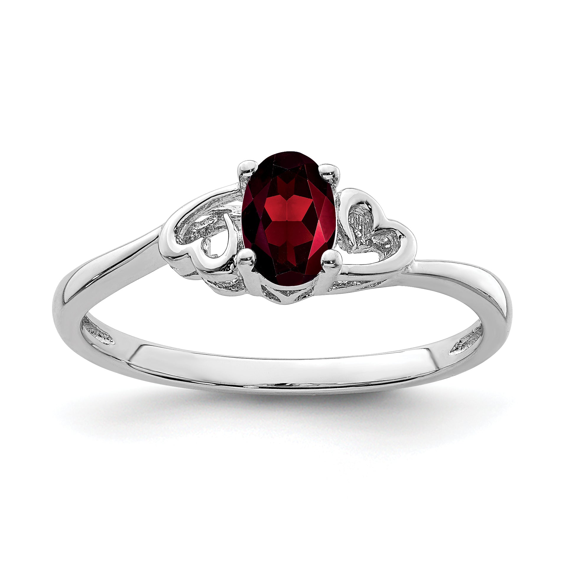 Sterling Silver Rhodium-plated Garnet Ring Main image