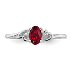 Sterling Silver Rhodium-plated Created Ruby Ring