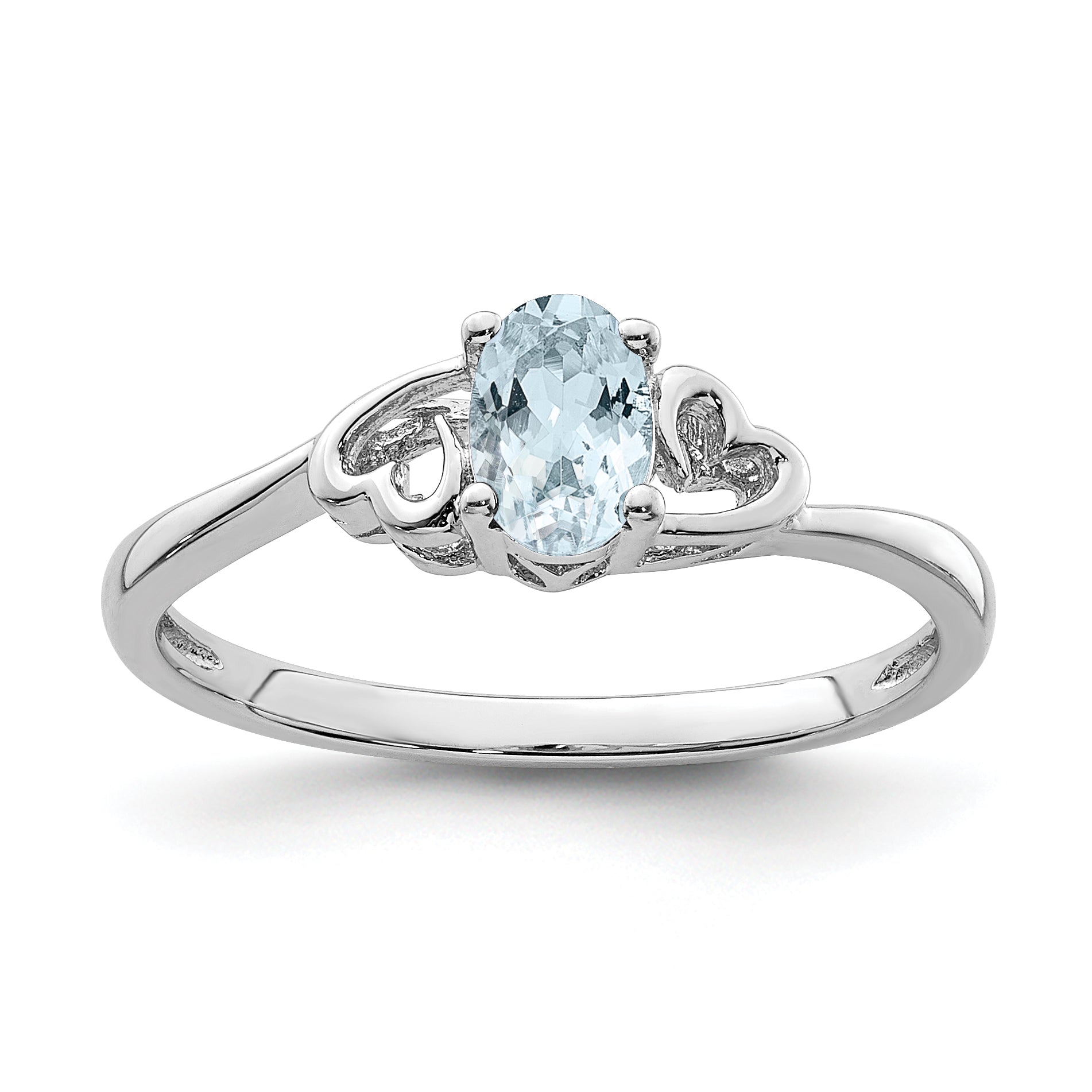 Sterling Silver Rhodium-plated Aquamarine Ring Main image