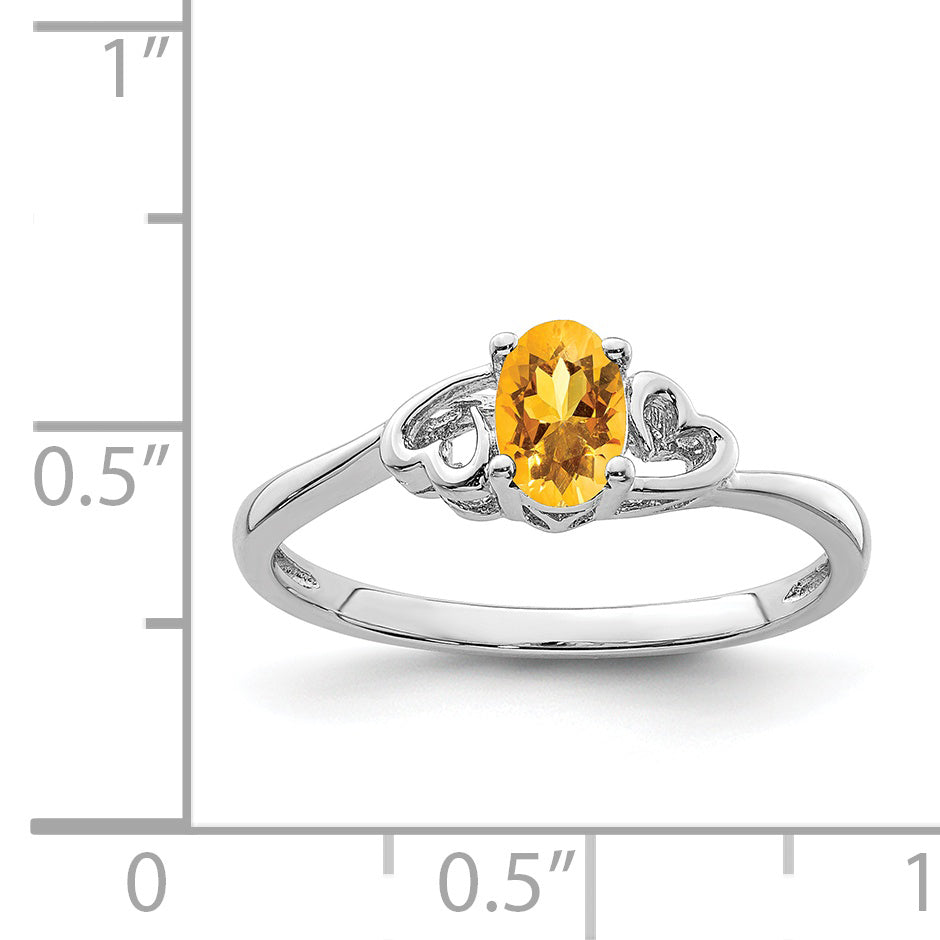 Citrine Birthstone Ring in Sterling Silver