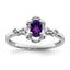 Sterling Silver Rhodium-plated Amethyst & Diamond Ring